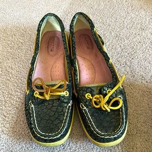 Black Leopard Sperrys
